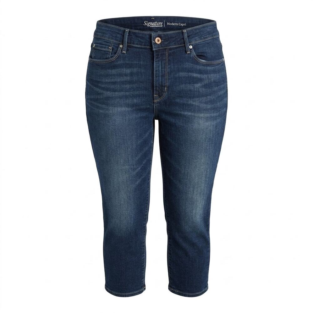 Levi's Modern Capri Blue Dark Wash Stretch Jeans Women Size 14